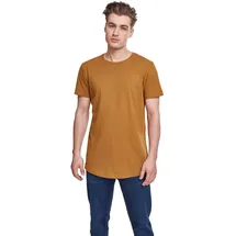 URBAN CLASSICS Shaped Long Tee T-Shirt, Braun (nut), XS