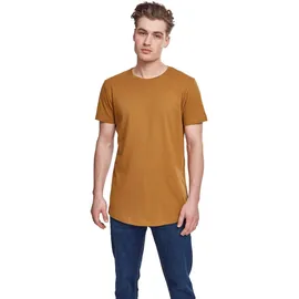 URBAN CLASSICS Shaped Long Tee T-Shirt, Braun (nut), XS