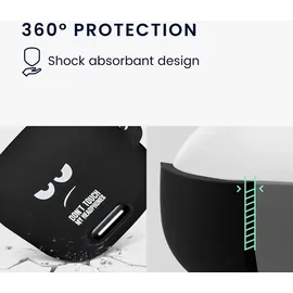 kwmobile Hülle kompatibel mit Anker Soundcore Liberty 4 NC Hülle - Silikon Kopfhörer Schutzhülle Case Cover Weiß Schwarz Schwarz