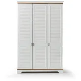 JV Möbel Kleiderschrank 3-türig 57 x 208 x 135 cm Weiß