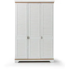 JV Möbel Kleiderschrank 3-türig 57 x 208 x 135 cm Weiß