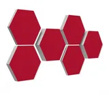 platino24 Akustikplatte 6 Absorber Wabenform aus Basotect ® G+ 3D-Effekt rot