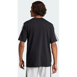 adidas Essentials 3-Streifen Single Jersey Kurzarm-T-Shirt Black / White 2 S