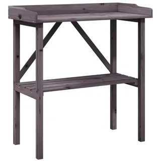 vidaXL Pflanztisch mit Ablage Grau 78x38x82,5 cm Massivholz Tanne