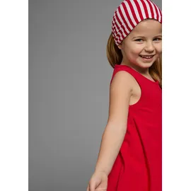 Kidsworld Kleid, Leggings & Haarband KIDSWORLD "3tlg. Set: Kleid, Capri und Haarband geringelt", Mädchen, Gr. 116/122, rot (rot, weiß), Jersey, Obermaterial: 100% Baumwolle.