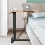 Unho - Mobil Laptoptisch Sofatisch Pflegetisch Krankentisch Betttisch Beistelltisch Mit Gasfeder & Rollen Höhenverstellbar