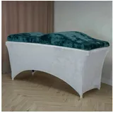 STM Company Massageliege Wellen-Matratze (Curved Lash Topper) mit Memory Schaum (180x60 cm / 190x70 cm, Mit Veloursbezug), ohne Kosmetikliege, ideal für Wimpernverlängerungen, PMU grün 190x70 cm