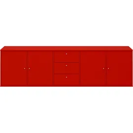 Hammel Furniture Sideboard HAMMEL FURNITURE "Mistral, Hochwertig Schrank, hängend/stehend montierbar", rot, B:220cm H:61cm T:42cm, Sideboards, mit Türen und Schubladen, B: 220 cm, anpassungsbar Designmöbel