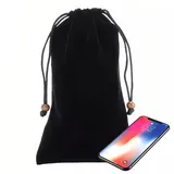 Universal Handytasche 11 * 19 CM, Handysocke für Gängige Smartphone, Handy Tasche Schwarz mit Kordel, Tasche für Powerbank, Handy Zubehör, Beutel Kopfhörer