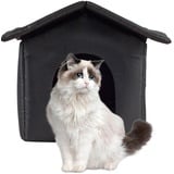 Yajimsa Katzenhaus Für Draußen Winterfest Wasserdicht Und Warm katzenhöhle Pet House mit Abnehmbarem Matte Wetterfest Katzenhaus Tierheim Für Katzen/kleine Hunde Draußen Winterfest