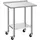 Vevor Edelstahltisch Gastro 762 x 610 x 894 mm, Verstellbarer Edelstahltisch mit Rollen, Aufkantung (30 mm), Arbeitstisch mit Grundboden für Restaurant Obere Ablage (204 kg) Untere Ablage (168 kg)