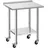 Vevor Edelstahltisch Gastro 762 x 610 x 894 mm, Verstellbarer Edelstahltisch mit Rollen, Aufkantung (30 mm), Arbeitstisch mit Grundboden für Restaurant Obere Ablage (204 kg) Untere Ablage (168 kg)