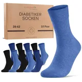 Diabetiker Socken mit Komfortbund ohne Gummi & Naht für Damen und Herren 10 Paar Pk