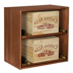 PROREGAL Modulares Weinregal VINCELLAR MOD | HxBxT 60x60x30cm | Modul für 12 Flaschen oder Weinkisten | Massives Kiefernholz | Braun geölt
