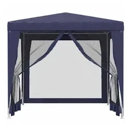 vidaXL Partyzelt mit 4 Mesh-Seitenwänden Blau 2,5x2,5 m HDPE
