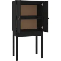 vidaXL Highboard Schwarz 60x40x120 cm Massivholz Kiefer