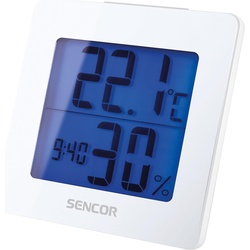 Sencor Wecker-Thermometer SWS 1500B zur Feuchtemessung, Thermometer + Hygrometer, Weiss