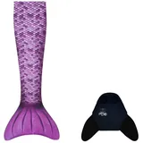 Meerjungfrauenflosse & Monoflosse Neopren Lila Gr. M/L für Kinder ab 11 Jahren - Kuaki Mermaids - stabile Flosse, Elastizität