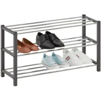 Idimex Schuhregal Grau, Metall Mode, 80x45x29 cm, Garderobe, Schuhaufbewahrung,