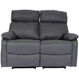 Mendler 2er Kinosessel HWC-L93, Relaxsessel Fernsehsessel Sofa, Armlehne Liegefunktion Nosagfederung Stoff/Textil - dunkelgrau