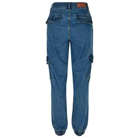 URBAN CLASSICS Organic Stretch Cargo Hochtaillierte Jeans Clear Blue Washed 29