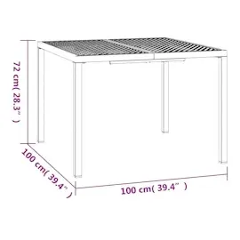 vidaXL Gartentisch Anthrazit 100x100x72 cm Stahl