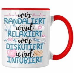 Trendation Tasse Krankenschwester Tasse Anästhesie Geschenk Propofol Lustig Kaffeetasse rot