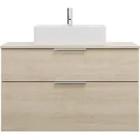 Burgbad Eqio Konsolenplatte, Ausschnitt mittig, 2 Schubladen, Breite 1000mm,