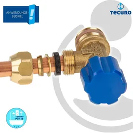 tecuro Eckventil 1/2 Zoll x 3/8 Zoll/Quetschverschraubung Ø 10 mm - DN 10, selbstdichtend, passend zu UP-Spülkasten