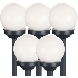 Kugelleuchte Solar 10 cm Solarleuchte Kugel Garten LED Gartendeko Solarkugel für Außen klein, Leuchtdauer ca. 6-8 Stunden, H 38 cm, 5er Set