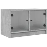 vidaXL TV-Schrank mit Glastüren Betongrau 68x37x42 cm