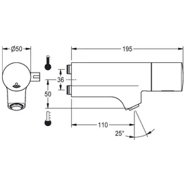 KWC F5 Wandbatterie Chrom