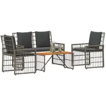 vidaXL Gartenmöbel Set 4-tlg. Grau/Dunkelgrau
