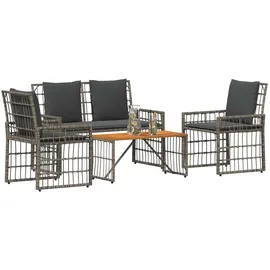 vidaXL Gartenmöbel Set 4-tlg. Grau/Dunkelgrau