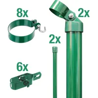 GAH Alberts Alberts® Zaunanschl.-Set f. WG, grün kstb.,zE,f.Pfosten ⌀76 mm,f.Höhe 1000 mm 601164