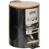 5five simply smart - Abfalleimer soft close metall 3l Lea schwarz marmoreffekt - 5five