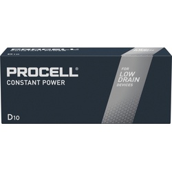 Duracell Batterie Alkaline, Mono, D, LR20, 1.5V Procell Constant, Retail Box (10-Pack)