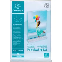 Exacompta 84158D 20x Tischaufsteller A4 T-Form Hochformat - Kristall
