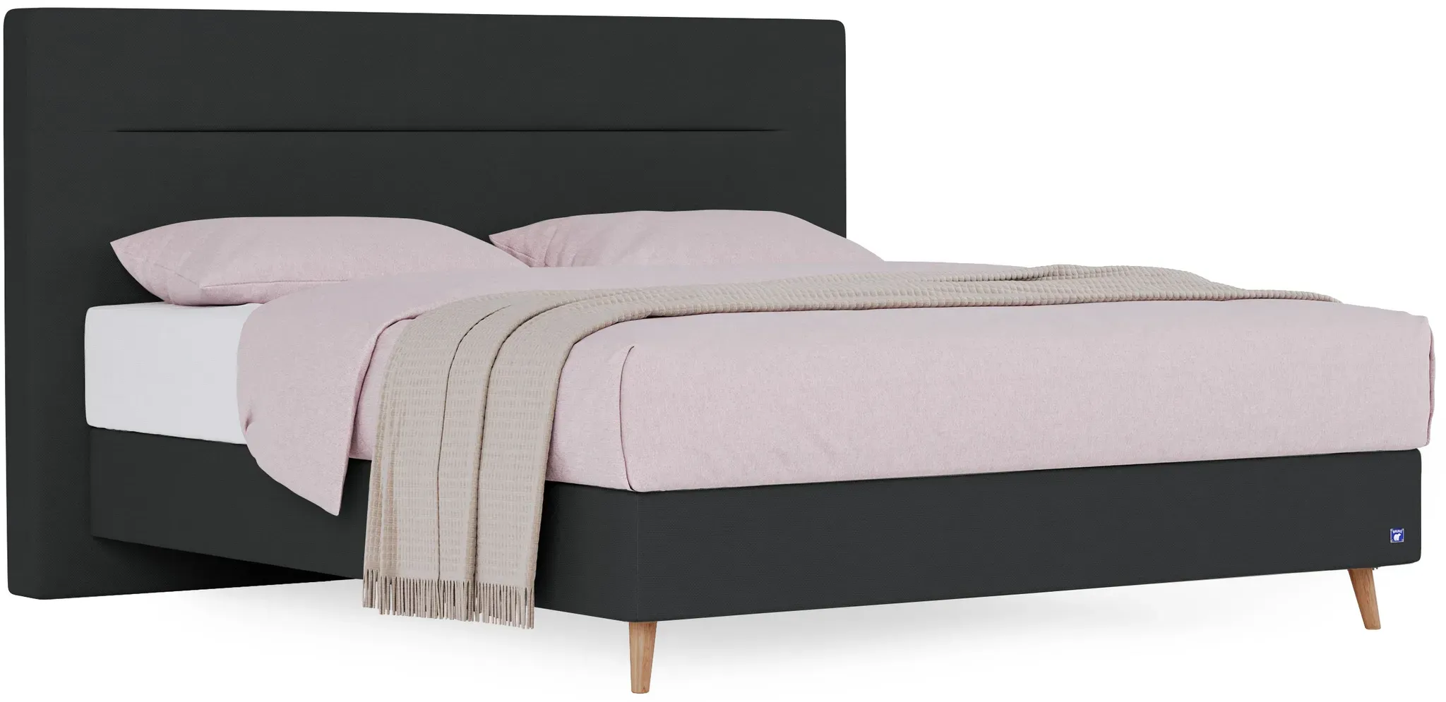 BRUNO Boxspringbett Prestige 180x200cm in Schwarz | 6 Farben & 4 Kopfteile wählbar | Luxus 27 cm Pulse-Latex-Matratze | Made in Germany
