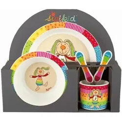 SIGIKID 25404 Geschirr-Set Hase Rainbow, 5-teilig