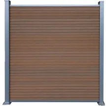 Tetzner & Jentzsch WPC-Steckzaun-Set 179 x 180 cm Teak