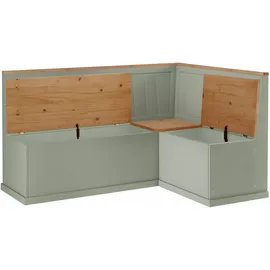 OTTO home Eckbank OTTO HOME "Sara", salbei, naturfarben, B:160cm H:90cm T:53cm, FSC-zertifiziertes Massivholz, Sitzbänke, Eckbank, aus massivem Kiefernholz, Paneel Rückenlehne, zwei Breiten
