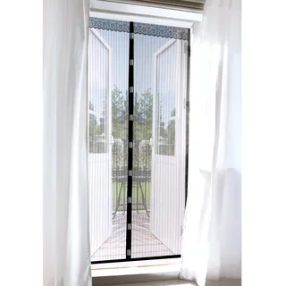 EasyMaxx Moskitonetz Magic Klick 90 x 210 cm Schwarz