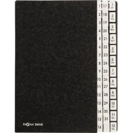Pagna Pultordner 24441-04 DIN A4 1-31/1-12 44Fächer Hartpappe sw