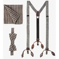 Cinque Hosenträger mit Streifen-Muster, schwarz