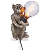 Gilde Lampe Monkey - silber - H. 22cm x B. 12cm - Hellgrau