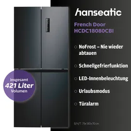 Hanseatic HCDC18080CBI Multi Door (421 l, 1800 mm hoch, Schwarz)