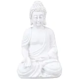 Relaxdays Buddha Figur 17,5 cm weiß