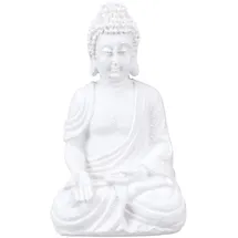 Relaxdays Buddha Figur 17,5 cm weiß