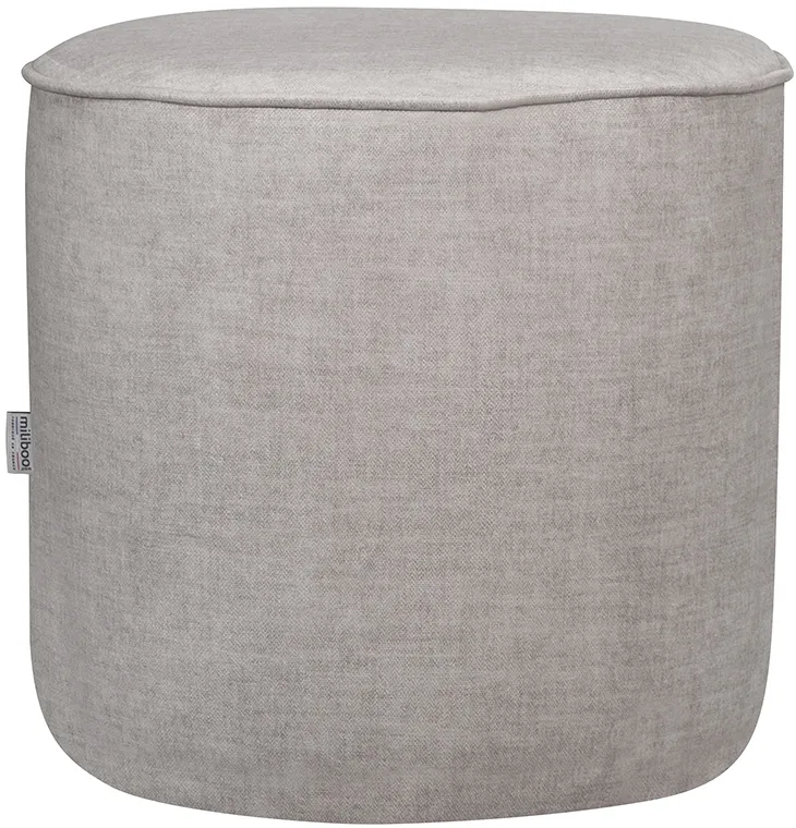 Pouf rond en tissu beige D40 cm COQ